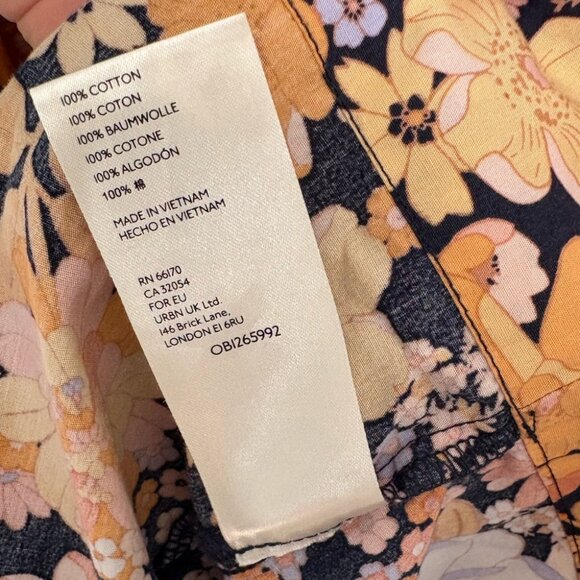 Free People Park Slope Floral Cotton Maxi Dress Navy Boho S - Picture 9 of 10